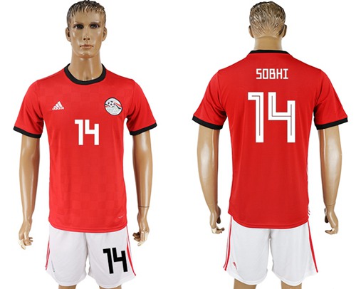 Egypt #14 Sobhi Red Home Soccer Country Jersey